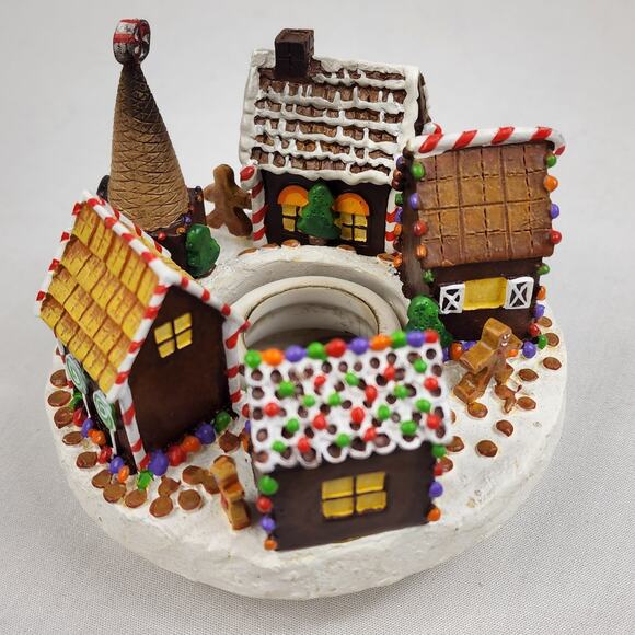 Gingerbread Houses Village Candle Jar Capper, S'Toppers The Soot Stopper Topper - Picture 3 of 9